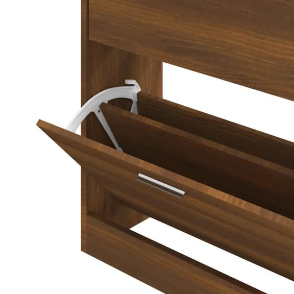 vidaXL skoskab 63x24x81 cm konstrueret træ brun egetræ