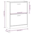 Miniatyrbillede 8 af 11: vidaXL skoskab 63x24x81 cm konstrueret træ brun egetræ