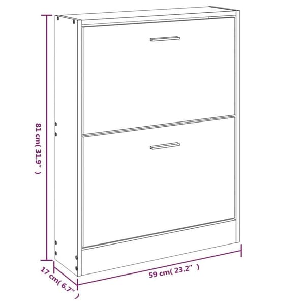 vidaXL skoreol 59x17x81 cm konstrueret træ betongrå