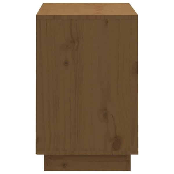 vidaXL skoreol 110x34x52 cm massivt fyrretræ gyldenbrun