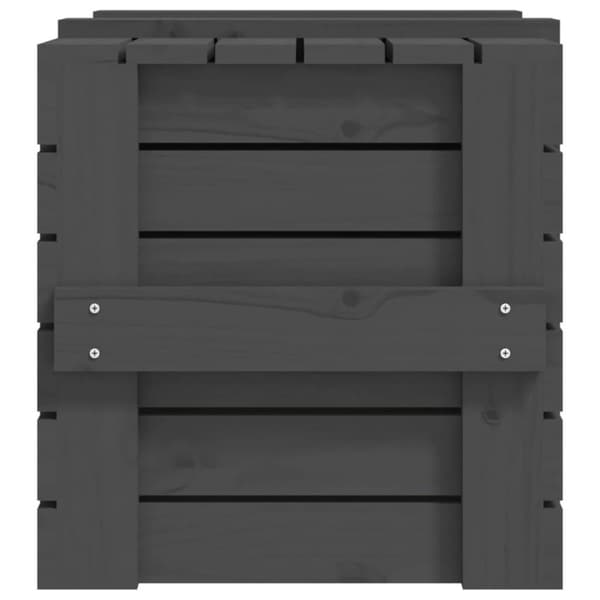 vidaXL opbevaringskasse 58x40,5x42 cm massivt fyrretræ grå
