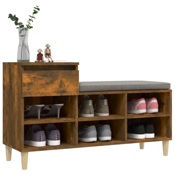 vidaXL skoskab 102x36x60 cm konstrueret træ røget egetræsfarve