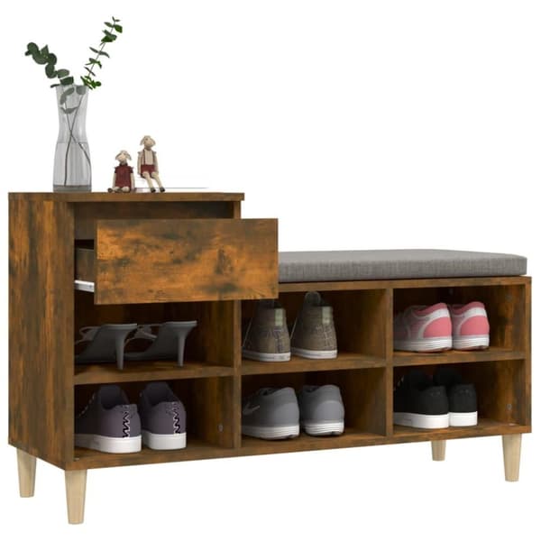 vidaXL skoskab 102x36x60 cm konstrueret træ røget egetræsfarve
