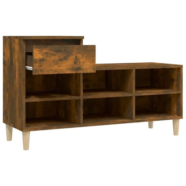vidaXL skoskab 102x36x60 cm konstrueret træ røget egetræsfarve