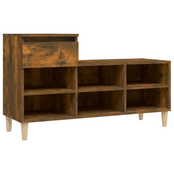 vidaXL skoskab 102x36x60 cm konstrueret træ røget egetræsfarve