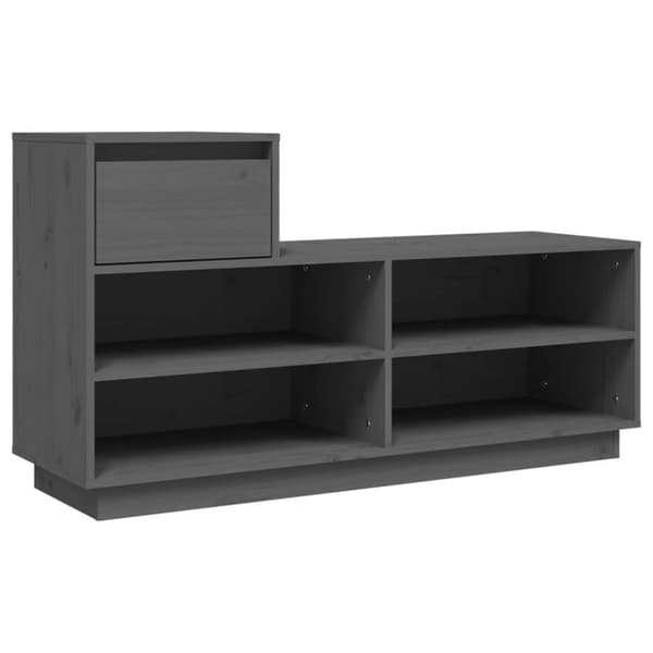 vidaXL skoreol 110x34x61 cm massivt fyrretræ grå