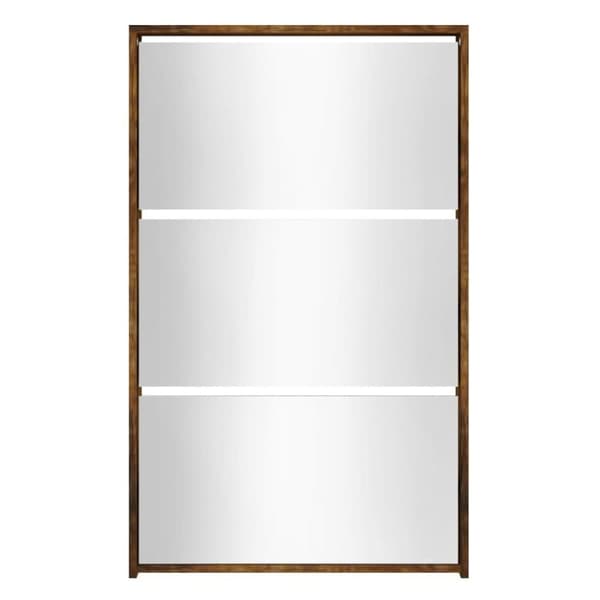 vidaXL Kenkäkaappi peilillä 3-kerroksinen savutammi 63x17x102,5 cm