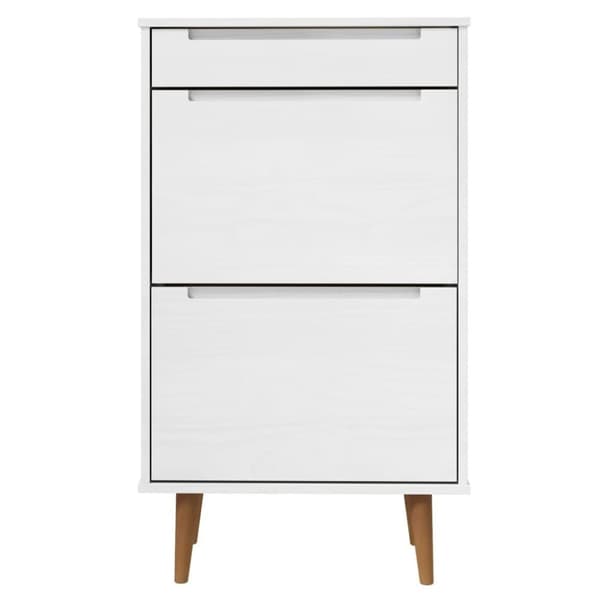 vidaXL skoskab MOLDE 59,5x35x103 cm massivt fyrretræ hvid
