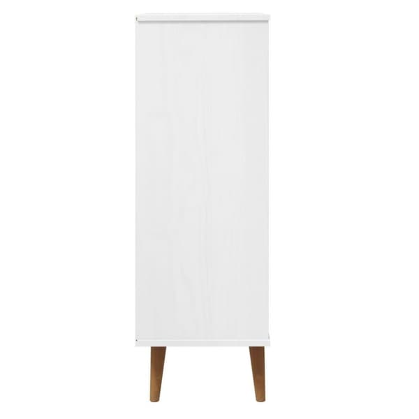 vidaXL skoskab MOLDE 59,5x35x103 cm massivt fyrretræ hvid