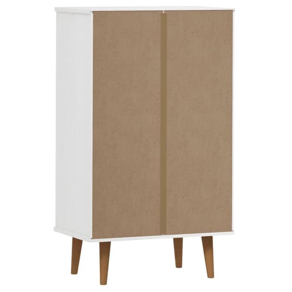 vidaXL skoskab MOLDE 59,5x35x103 cm massivt fyrretræ hvid