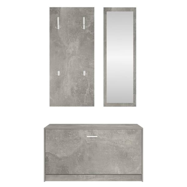 vidaXL 3-in-1 Kenkäkaappisarja betoninharmaa tekninen puu