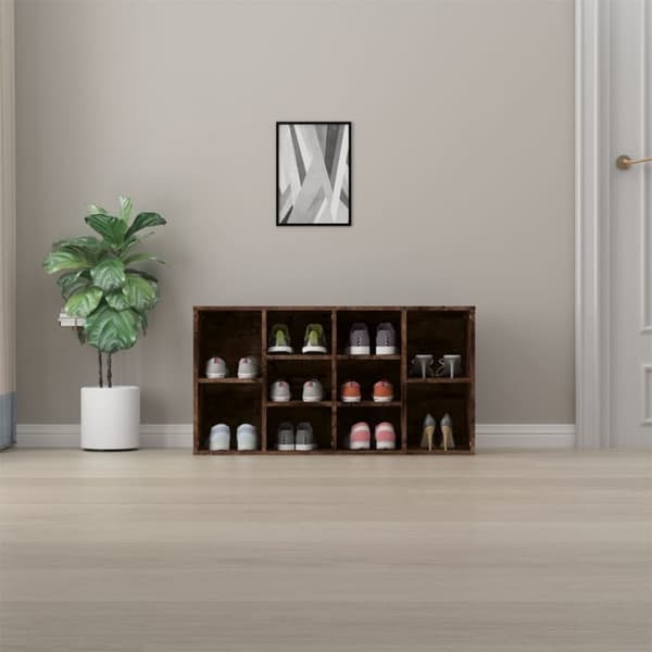 vidaXL skobænk 103x30x54,5 cm konstrueret træ røget egetræsfarve