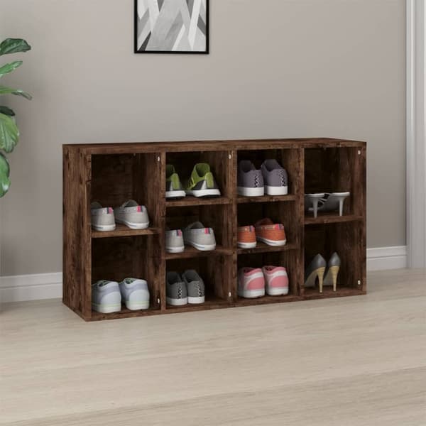 vidaXL skobænk 103x30x54,5 cm konstrueret træ røget egetræsfarve