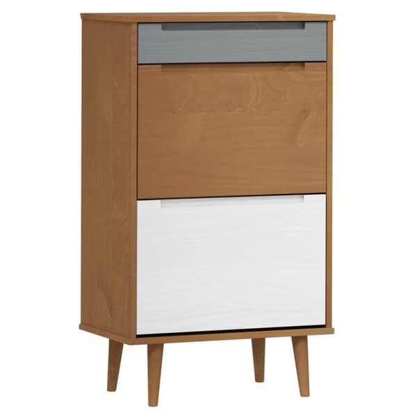 vidaXL Kenkäkaappi MOLDE ruskea 59,5x35x103 cm täysi mänty