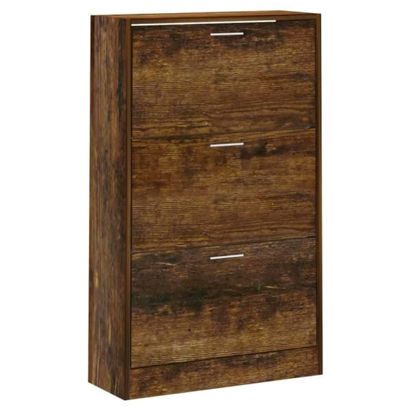 vidaXL skoskab 63x24x103 cm konstrueret træ røget egetræsfarve