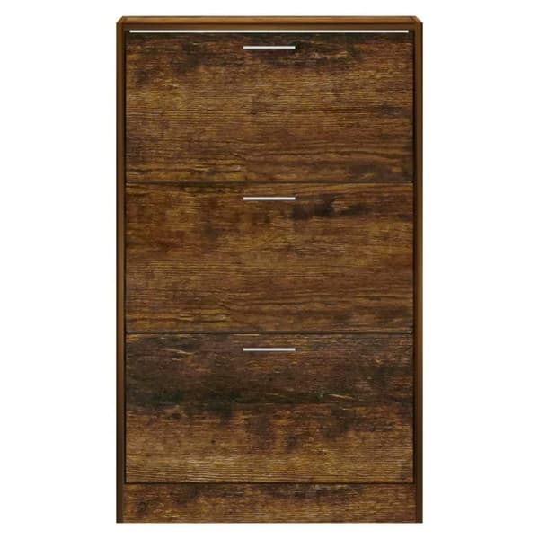 vidaXL skoskab 63x24x103 cm konstrueret træ røget egetræsfarve