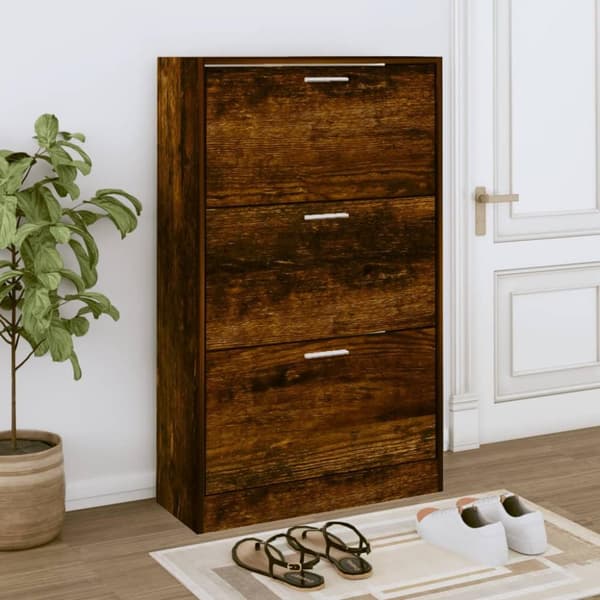vidaXL skoskab 63x24x103 cm konstrueret træ røget egetræsfarve