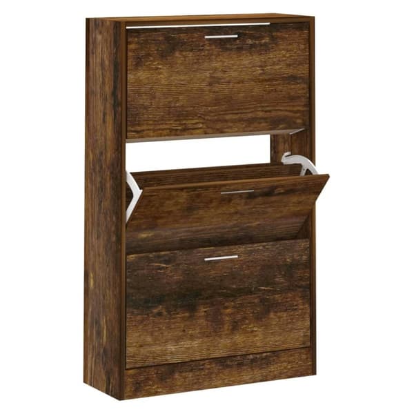 vidaXL skoskab 63x24x103 cm konstrueret træ røget egetræsfarve