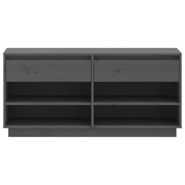 vidaXL skoreol 110x34x52 cm massivt fyrretræ grå
