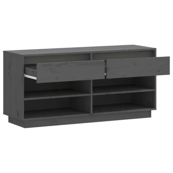vidaXL skoreol 110x34x52 cm massivt fyrretræ grå