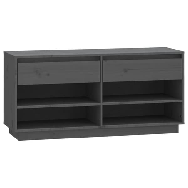 vidaXL skoreol 110x34x52 cm massivt fyrretræ grå