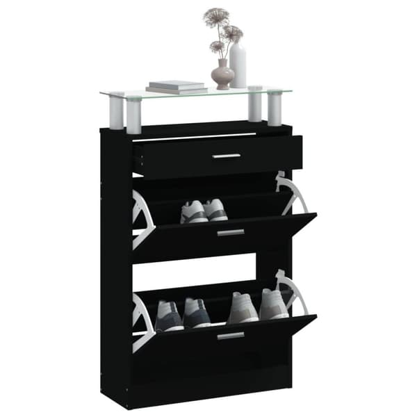 vidaXL skoskab 63x24x104 cm konstrueret træ sort