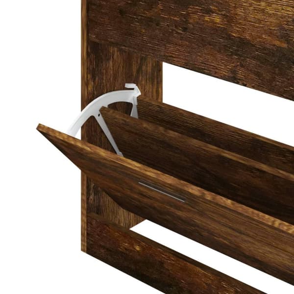 vidaXL skoskab 63x24x81 cm konstrueret træ røget egetræsfarve