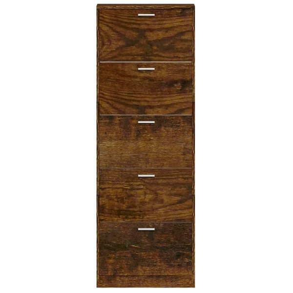 vidaXL Kenkäkaappi savutammi 59x17x169 cm tekninen puu