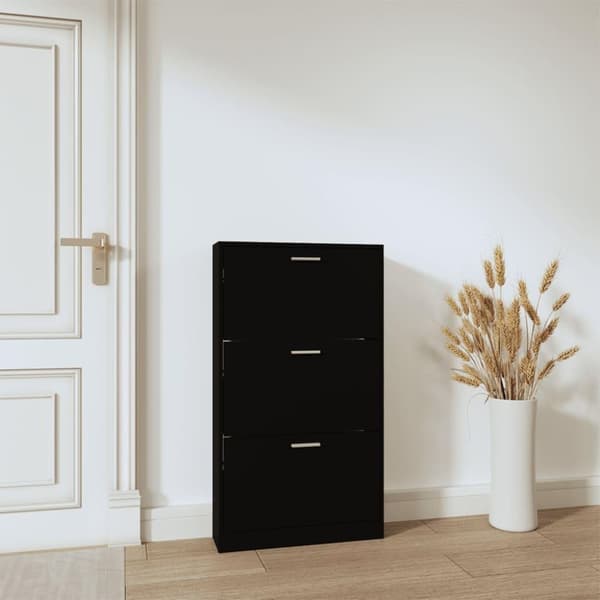 vidaXL Kenkäkaappi musta 59x17x108 cm tekninen puu