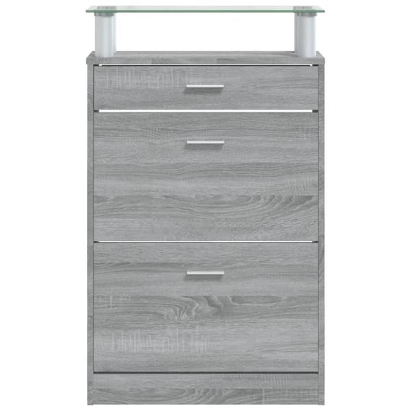 vidaXL Kenkäkaappi harmaa Sonoma 63x24x104 cm tekninen puu