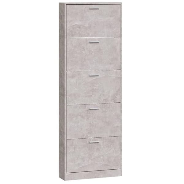 vidaXL Kenkäkaappi betoninharmaa 59x17x169 cm tekninen puu