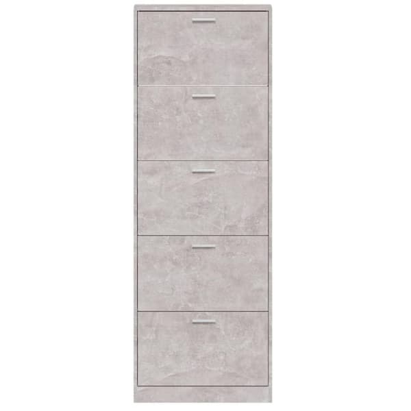vidaXL Kenkäkaappi betoninharmaa 59x17x169 cm tekninen puu