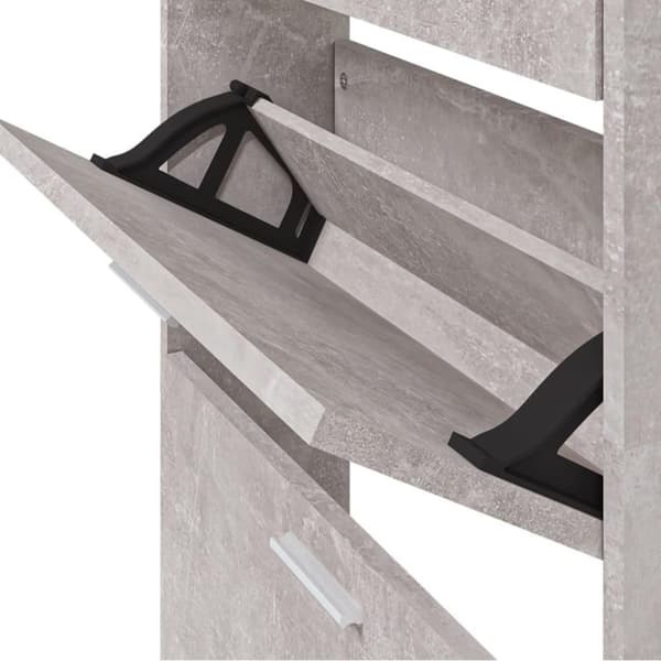 vidaXL Kenkäkaappi betoninharmaa 59x17x169 cm tekninen puu