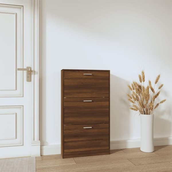 vidaXL skoreol 59x17x108 cm konstrueret træ brun egetræsfarve