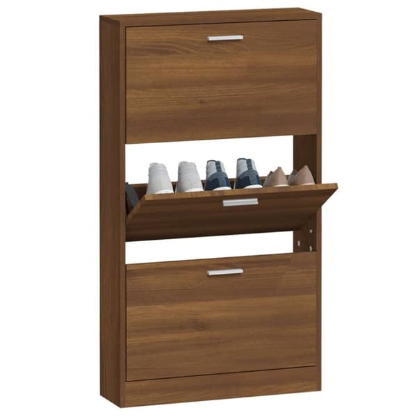 vidaXL skoreol 59x17x108 cm konstrueret træ brun egetræsfarve