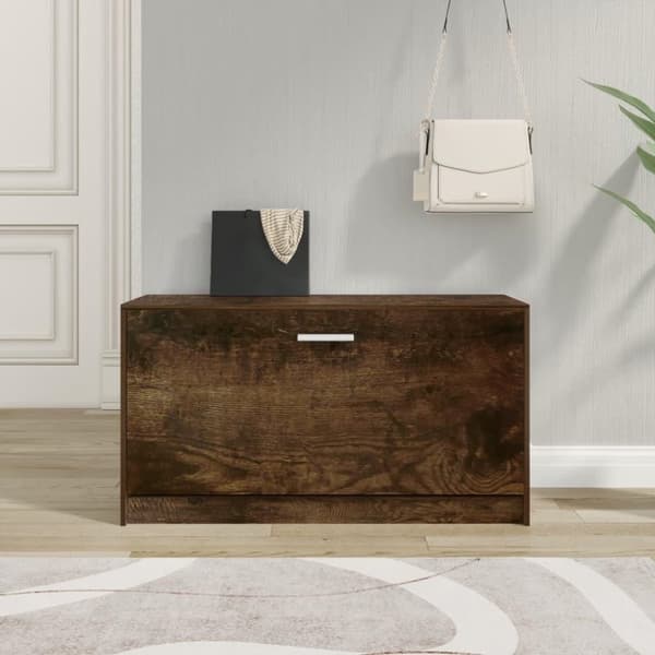 vidaXL skobænk 80x24x45 cm konstrueret træ røget egetræsfarve