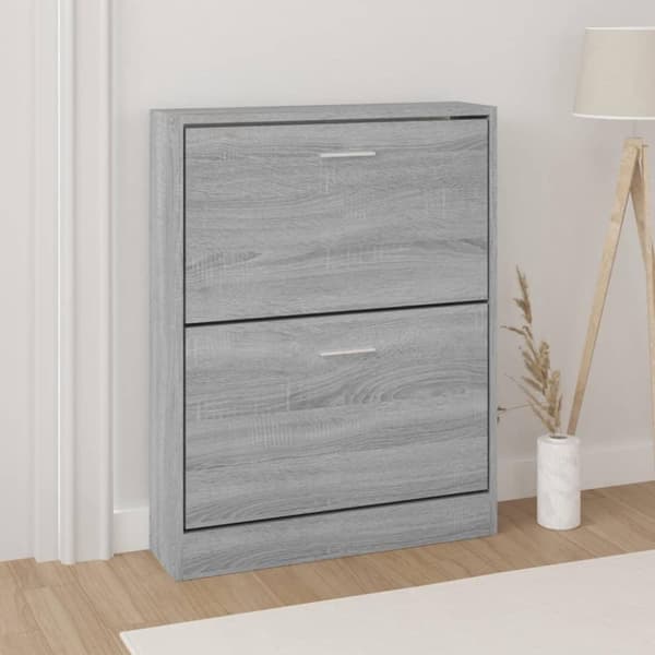 vidaXL skoskab 59x17x81 cm konstrueret træ grå sonoma-eg