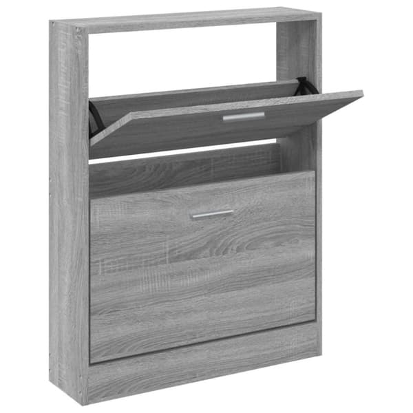vidaXL skoskab 59x17x81 cm konstrueret træ grå sonoma-eg
