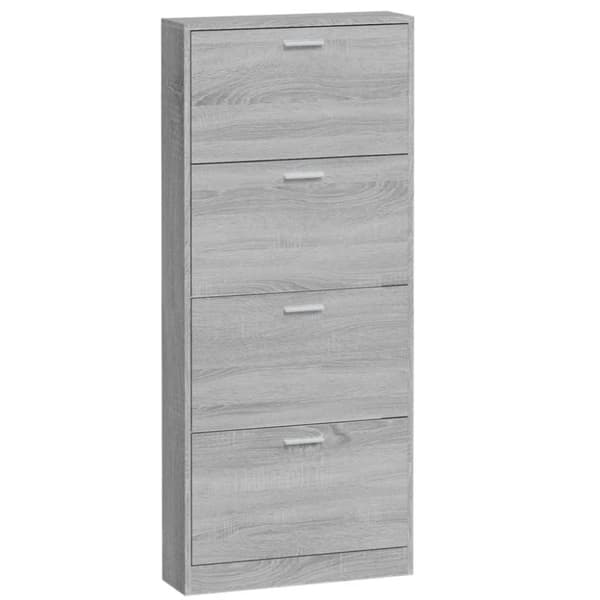 vidaXL Kenkäkaappi harmaa Sonoma 59x17x150 cm tekninen puu