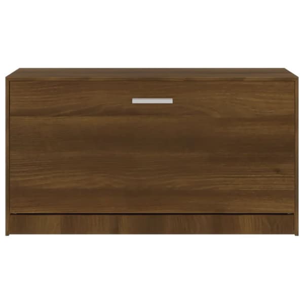 vidaXL skobænk 80x24x45 cm konstrueret træ brun egetræsfarve