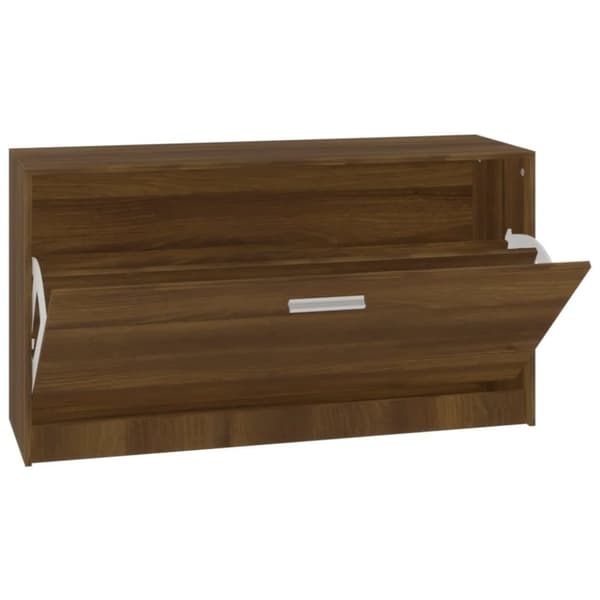 vidaXL skobænk 80x24x45 cm konstrueret træ brun egetræsfarve