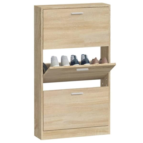 vidaXL skoskab 59x17x108 cm konstrueret træ egetræ