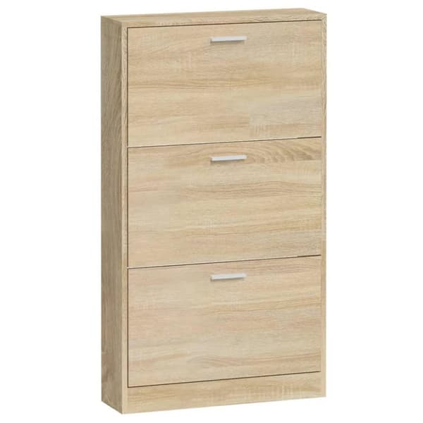 vidaXL skoskab 59x17x108 cm konstrueret træ egetræ