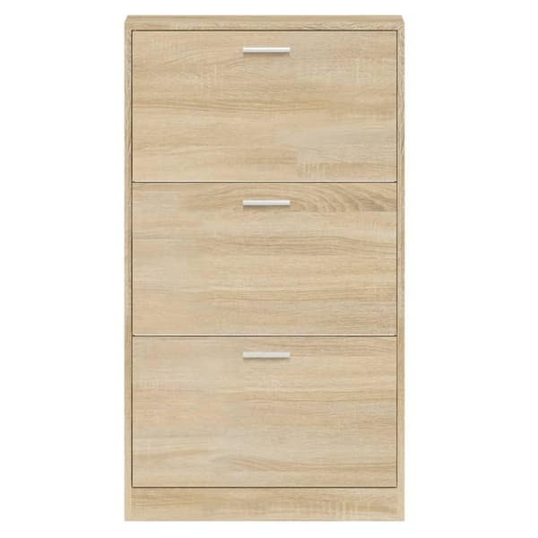 vidaXL skoskab 59x17x108 cm konstrueret træ egetræ