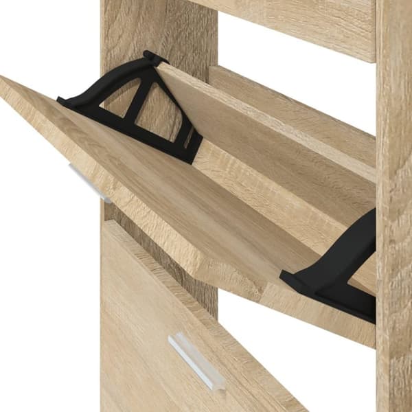 vidaXL skoskab 59x17x108 cm konstrueret træ egetræ