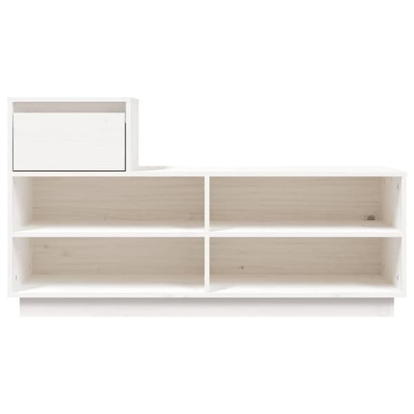 vidaXL skoreol 110x34x61 cm massivt fyrretræ hvid