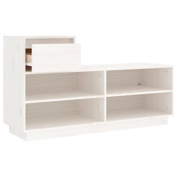 vidaXL skoreol 110x34x61 cm massivt fyrretræ hvid
