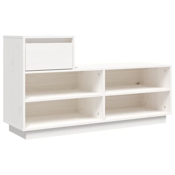 vidaXL skoreol 110x34x61 cm massivt fyrretræ hvid