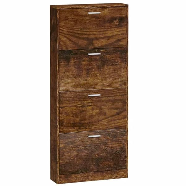vidaXL skoskab 59x17x150 cm konstrueret træ røget egetræsfarve