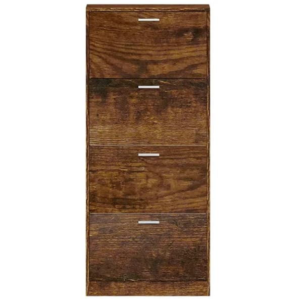 vidaXL skoskab 59x17x150 cm konstrueret træ røget egetræsfarve